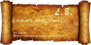 Lenhart Brútusz névjegykártya
